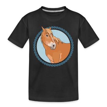 Haflinger Cheval Haffi Cadeau du propriétaire de chevaux - T-shirt bio Premium Enfant - noir - Devant