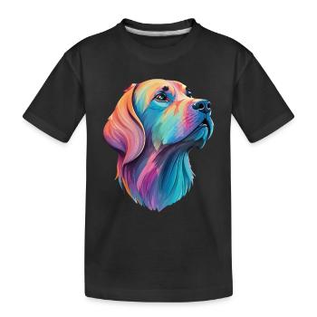 Labrador Hund - Liebevoller Vierbeiner Design - Kinder Premium Bio T-Shirt - Schwarz - Vorne