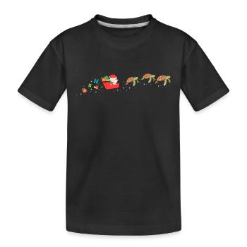 Sea Turtle Tortoise Christmas - Kinder Premium Bio T-Shirt - Schwarz - Vorne