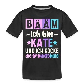Name Kate Geschenk Grundschule - Kinder Premium Bio T-Shirt - Schwarz - Vorne