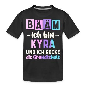 Name Kyra Geschenk Grundschule - Kinder Premium Bio T-Shirt - Schwarz - Vorne