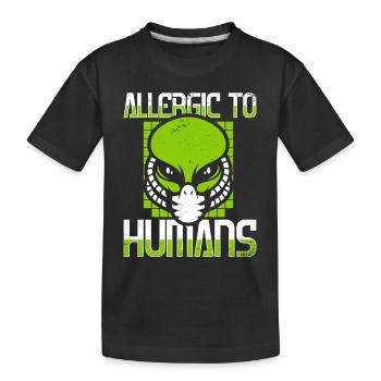 Allergique aux humains Ufo Conspiration Extraterrestre - T-shirt bio Premium Enfant - noir - Devant