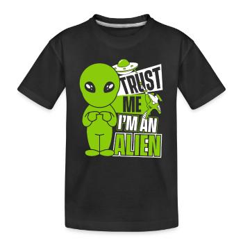 Croyez-moi, je suis une conspiration extraterrestre d’ovnis - T-shirt bio Premium Enfant - noir - Devant