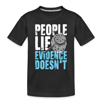 Lustiger Detekiv Spruch Lupe Spuren - Kinder Premium Bio T-Shirt - Schwarz - Vorne