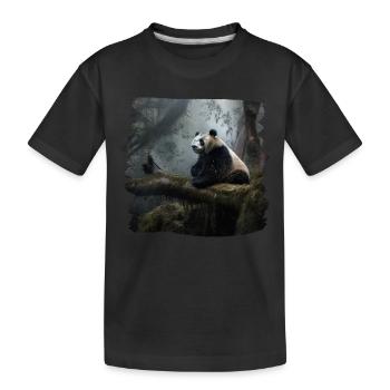 Pandas realistic Panda Großer Panda - Kinder Premium Bio T-Shirt - Schwarz - Vorne