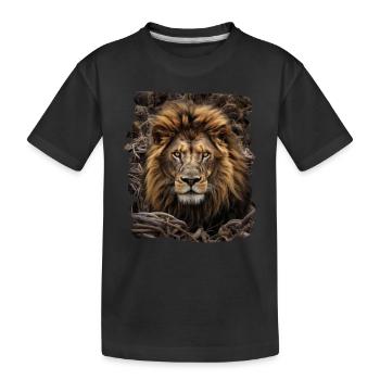 Lion lion réaliste lion - T-shirt bio Premium Enfant - noir - Devant
