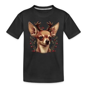Chihuahua | Merry Christmas | X-Mas Tree | Cute - Kids' Premium Organic T-Shirt - black - Front