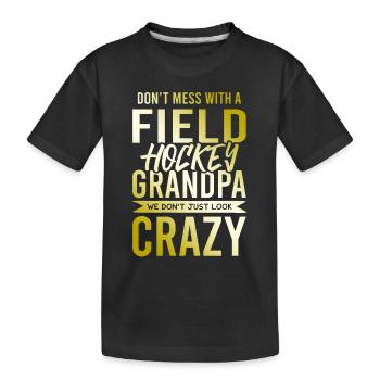 fieldhockey großvater - Kinder Premium Bio T-Shirt - Schwarz - Vorne