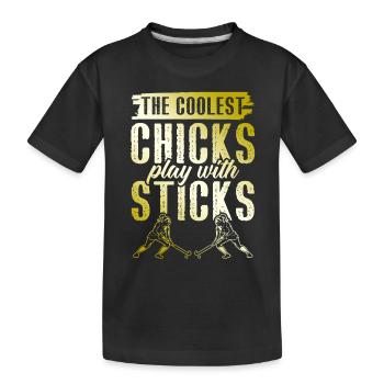 Feldhockey chicks - Kinder Premium Bio T-Shirt - Schwarz - Vorne