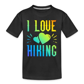 Ich liebe Hiking - Kinder Premium Bio T-Shirt - Schwarz - Vorne