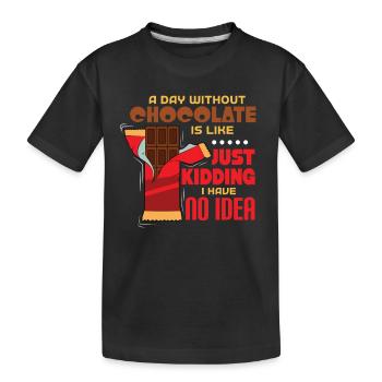Chocolate - Kids' Premium Organic T-Shirt - black - Front