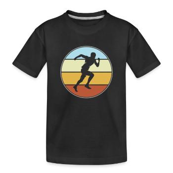 Jogging Rétro - T-shirt bio Premium Enfant - noir - Devant