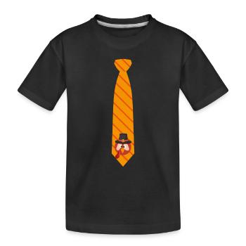 Funny Thanksgiving Day Tie Turkey Love - Kids' Premium Organic T-Shirt - black - Front