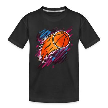 Basketball Basketballer - Kinder Premium Bio T-Shirt - Schwarz - Vorne