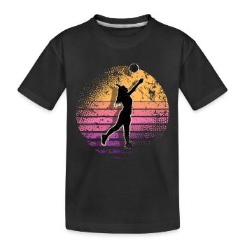 Volleyball - Kids' Premium Organic T-Shirt - black - Front