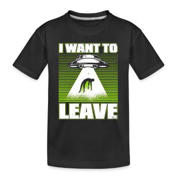 Je veux quitter la conspiration extraterrestre des ovnis - T-shirt bio Premium Enfant - noir - Devant