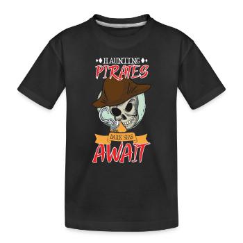 Horror Pirate Pirate Ship Pirate Captain Horror - Kinder Premium Bio T-Shirt - Schwarz - Vorne