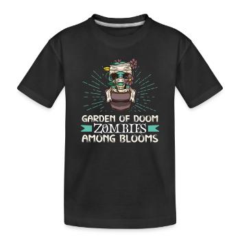 Jardin d’horreur Jardinier Zombie Plante Jardinage - T-shirt bio Premium Enfant - noir - Devant