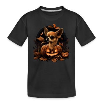 Chihuahua Costume d'Halloween - Citrouille - T-shirt bio Premium Enfant - noir - Devant