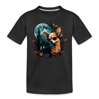 Chihuahua Costume d'Halloween - Citrouille - T-shirt bio Premium Enfant - noir - Devant