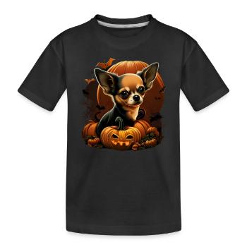 Chihuahua Costume d'Halloween - Citrouille - T-shirt bio Premium Enfant - noir - Devant
