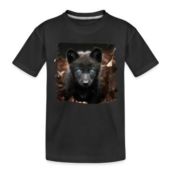 Loups loup réaliste - T-shirt bio Premium Enfant - noir - Devant