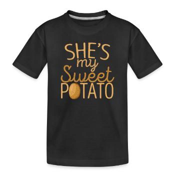 Elle est ma patate douce drôle de Thanksgiving - T-shirt bio Premium Enfant - noir - Devant