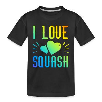 J’adore le squash - T-shirt bio Premium Enfant - noir - Devant