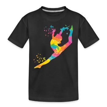 Gymnaste avec gymnastique rythmique au sol - T-shirt bio Premium Enfant - noir - Devant