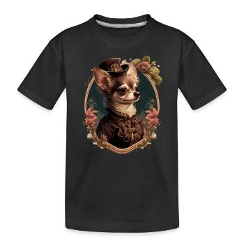 Chihuahua - Dame Anglaise Robe Chien - T-shirt bio Premium Enfant - noir - Devant