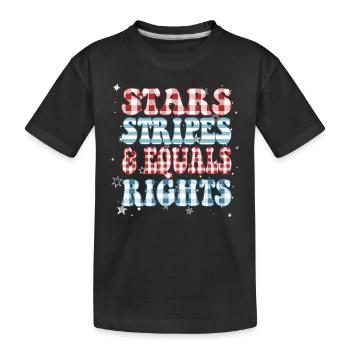 Rayures étoilées et égalité - T-shirt bio Premium Enfant - noir - Devant
