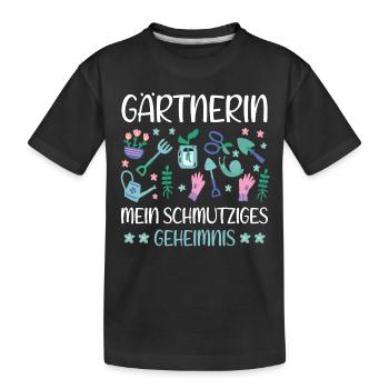 Lustige Garten Sprüche Frauen Gärtnerin - Kinder Premium Bio T-Shirt - Schwarz - Vorne