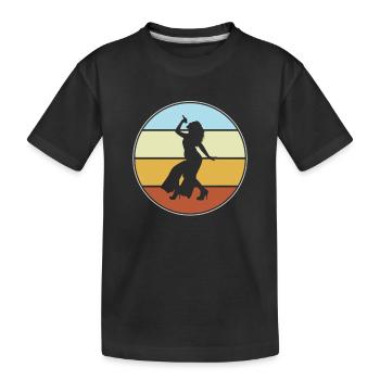 Singing Retro - Kids' Premium Organic T-Shirt - black - Front