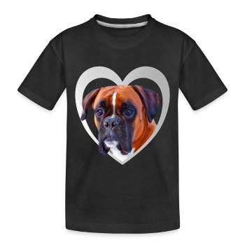 Dog Lovers - Dog Heart - Boxeur allemand - T-shirt bio Premium Enfant - noir - Devant