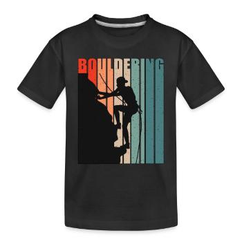 Indoor Climbing Bouldering Sport Climbing Climber - Kids' Premium Organic T-Shirt - black - Front