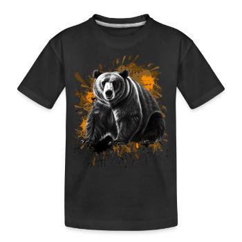 Bär - Kinder Premium Bio T-Shirt - Schwarz - Vorne