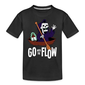 Mit dem Strom schwimmen - Go with the Flow - Kinder Premium Bio T-Shirt - Schwarz - Vorne