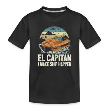 El Capitan Je fais du pontonnage un navire - T-shirt bio Premium Enfant - noir - Devant