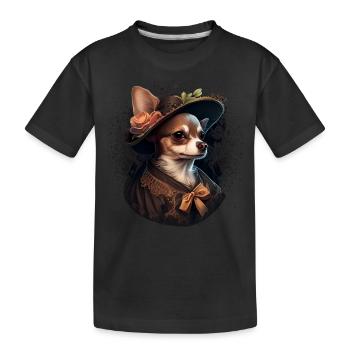 Chihuahua - Dame Anglaise Robe Chien - T-shirt bio Premium Enfant - noir - Devant