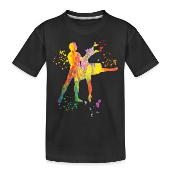 Ballet Dance Couple Woman Ballerina - Kids' Premium Organic T-Shirt - black - Front