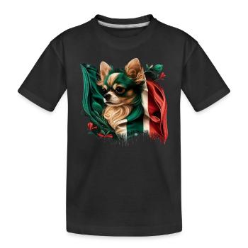 Chihuahua - Italien Flagge Italienisch Lustig Hund - Kinder Premium Bio T-Shirt - Schwarz - Vorne