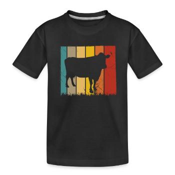 Cadeau rétro Cow Farmer - T-shirt bio Premium Enfant - noir - Devant