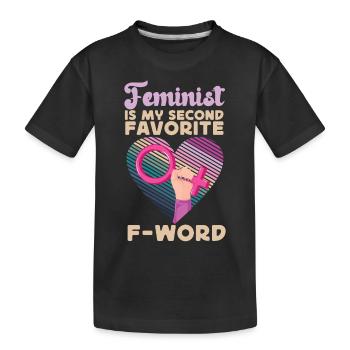 Feminist Heart Feminist Is My - Kids' Premium Organic T-Shirt - black - Front