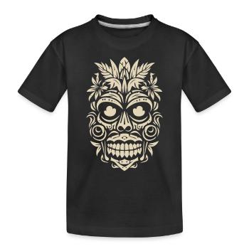 Tribal Tiki Maori Masque Polynésien Rétro Polynésien - T-shirt bio Premium Enfant - noir - Devant