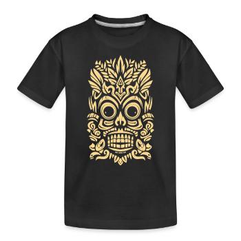 Masque rétro tribal polynésien Tiki Maori - T-shirt bio Premium Enfant - noir - Devant