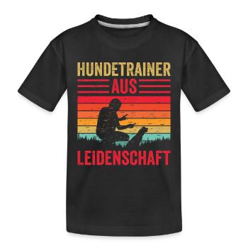 Hundetrainer aus Leidenschaft Hundeschule Hundetra - Kinder Premium Bio T-Shirt - Schwarz - Vorne