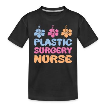 Blumendesign Plastische Chirurgie Krankenschwester - Kinder Premium Bio T-Shirt - Schwarz - Vorne