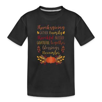 Dankbar Segen Thanksgiving Familie Lustig Urlaub - Kinder Premium Bio T-Shirt - Schwarz - Vorne
