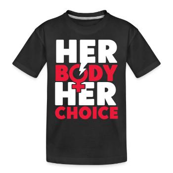 Féministe son corps son choix - T-shirt bio Premium Enfant - noir - Devant