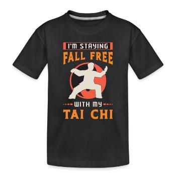 Tai Chi Je reste libre avec ma méditation - T-shirt bio Premium Enfant - noir - Devant